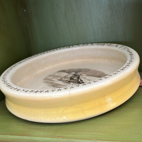 Antique Harper Pottery Co Semi Porcelain Baby Plate c 1890-1910 bowl - Picture 9 of 11